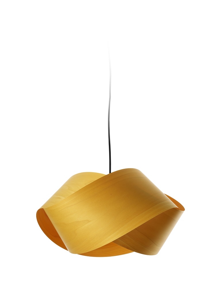 Nut Suspension Pendelleuchte Kabel und Baldachin in schwarz Schirm in Gelb LZF Lamps