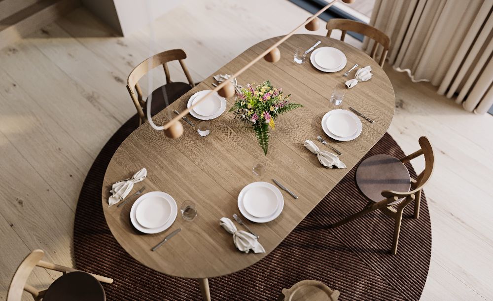 Expand Dining table Circular Ausziehtisch / Esstisch Northern
