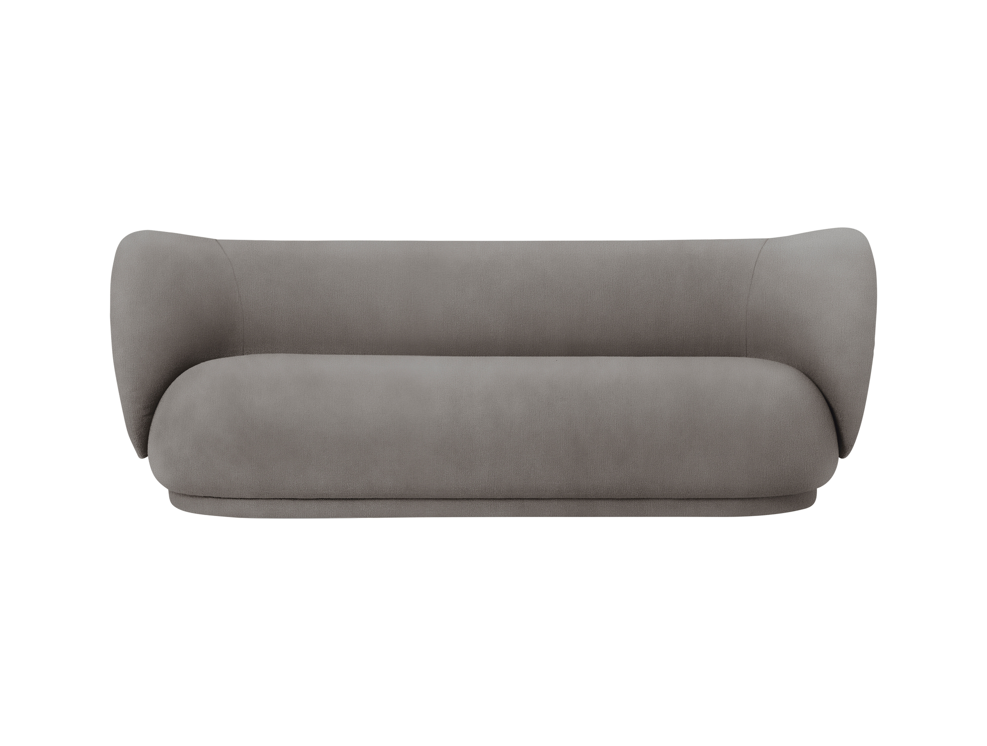 Draufsicht: Rico Sofa 3-Sitzer von Ferm Living in warmem Grau, modernes Design Sofa.