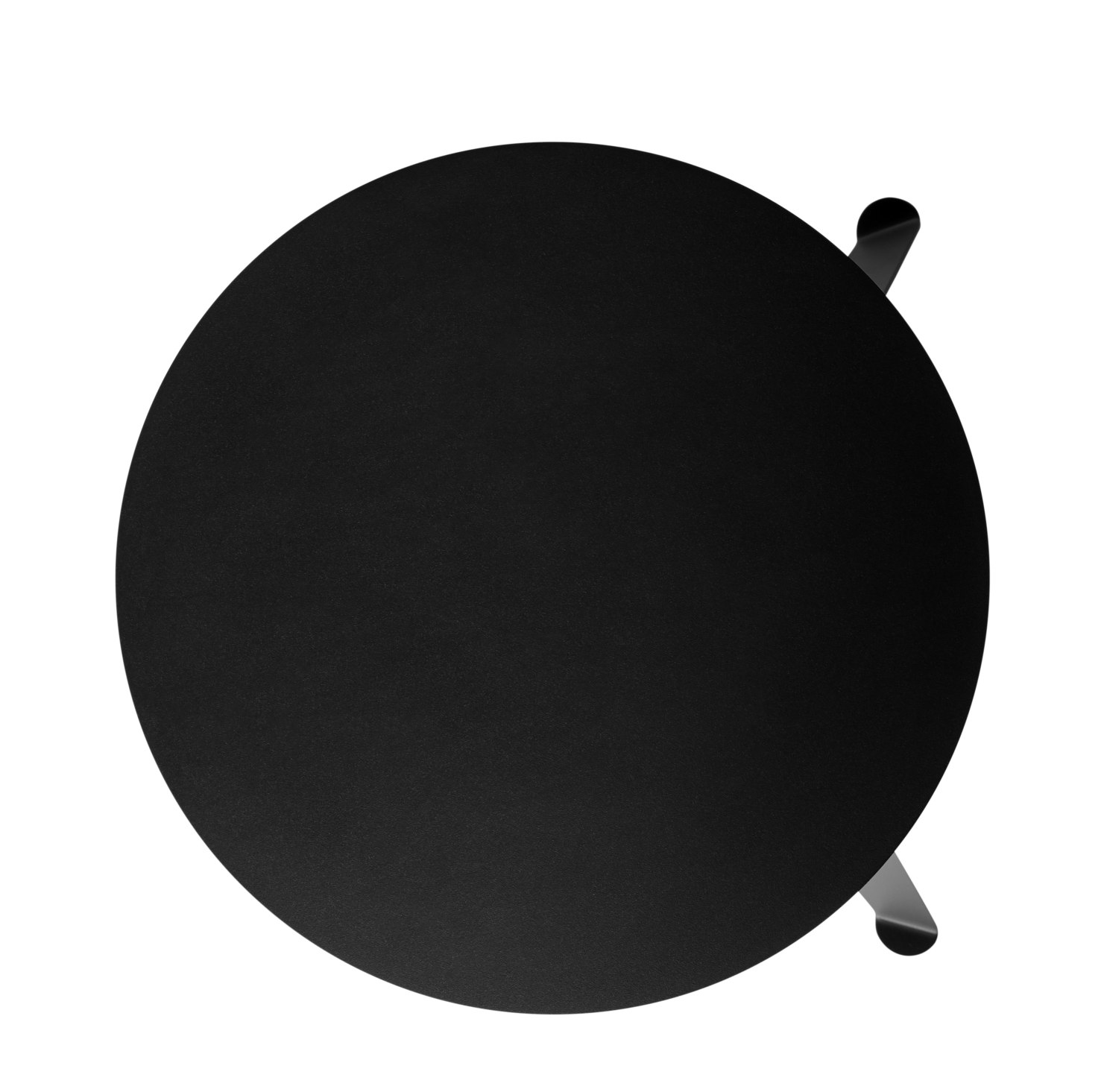 Draufsicht: Schwarzer K5 Beistelltisch / Couchtisch mit runder Tischplatte und minimalistischem Design.