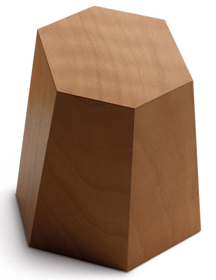 Hexagon Hocker aus Holz, Casamania Horm Design, moderner Sitzhocker für Wohnzimmer und Büro.