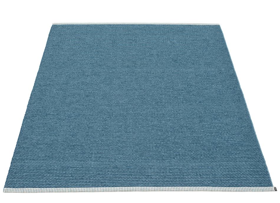 Blauer Pappelina Kunststoffteppich Mono, Größe 230x320 cm, Farbe Ocean blau-Dove blau.