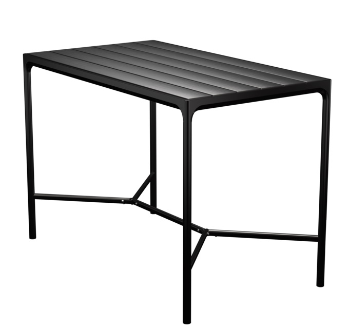 Schwarzer "Four Bar" Bartisch von Houe für den Außenbereich, moderne Gartengestaltung.