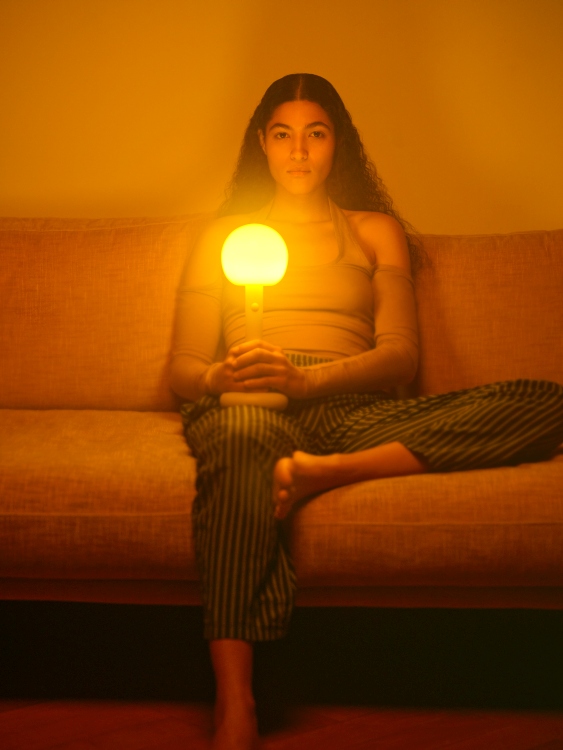 Fire Akku LED Tischleuchte Grau