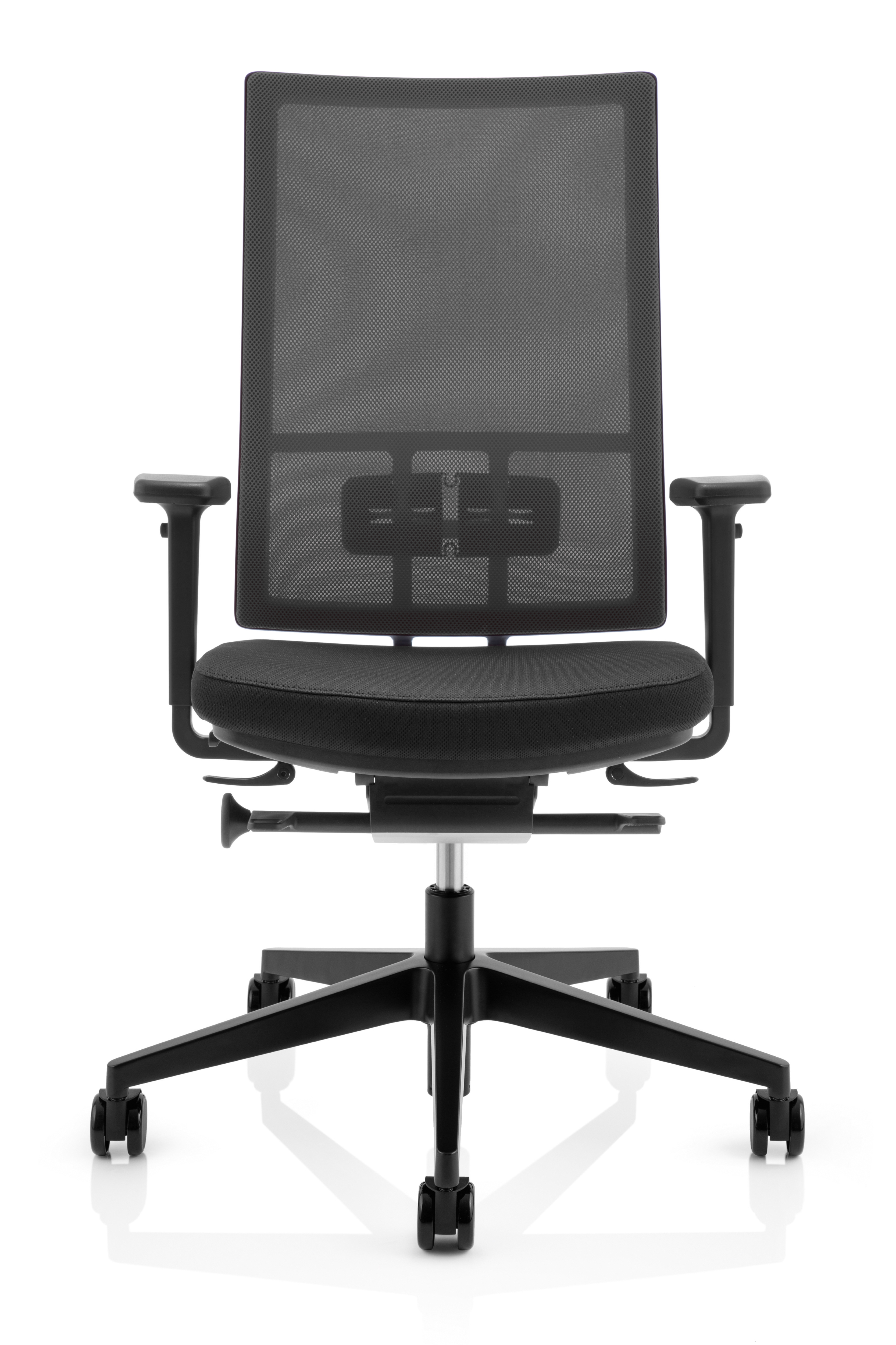 Schwarzer Anteo Up Bürodrehstuhl von Köhl mit Netzrückenlehne und Armlehnen, ergonomischer Bürostuhl für komfortables Sitzen.