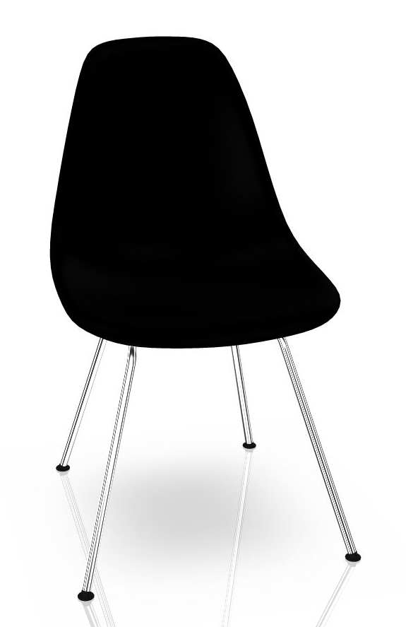 Eames Plastic Side Chair DSX Stuhl Vitra Chrom - Tiefschwarz