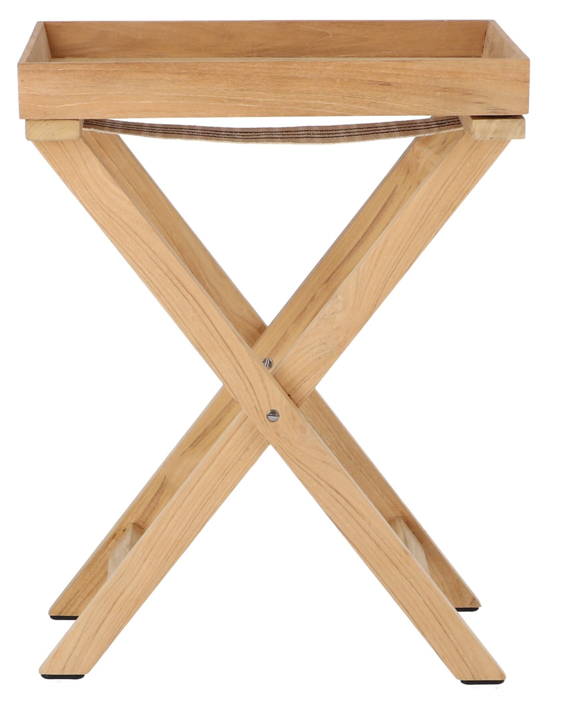 Chio Klapptisch von Jan Kurtz für den Outdoor-Bereich, aus hellem Holz, zusammenklappbar.