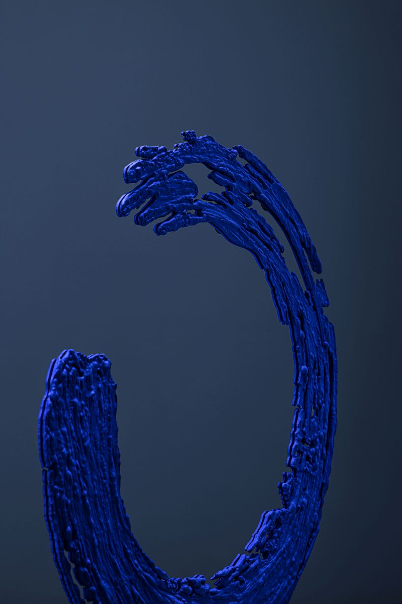 Blaue Enso Tischlampe von Catellani & Smith, modernes Design, dekorative Innenbeleuchtung.