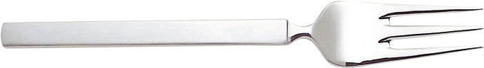 Nahaufnahme einer Gabel aus dem Alessi Dry Besteckset, Edelstahl, modernes Design.