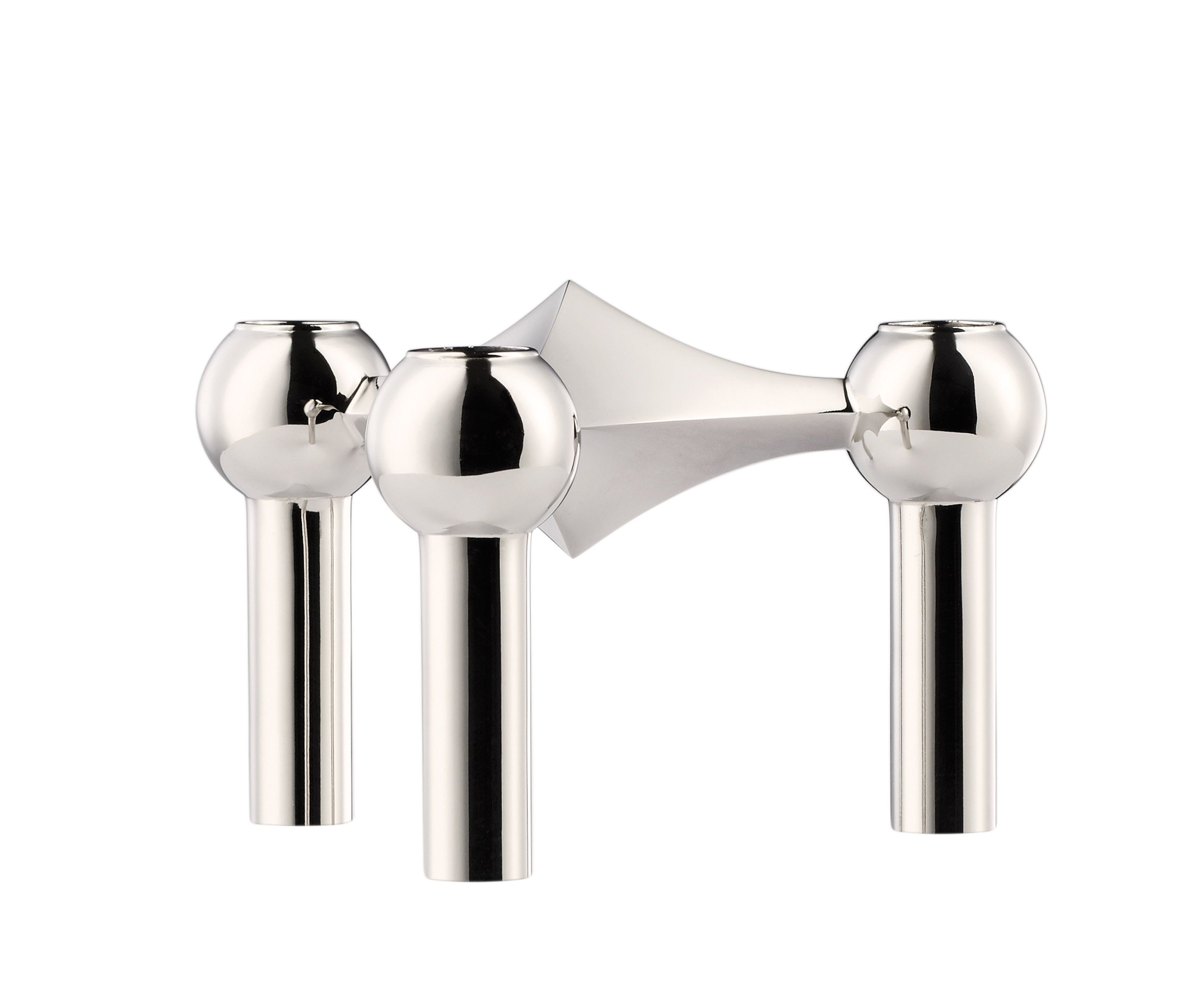 Chrom Kerzenständer 3er Set mit Stoff Nagel Design für stimmungsvolle Beleuchtung.