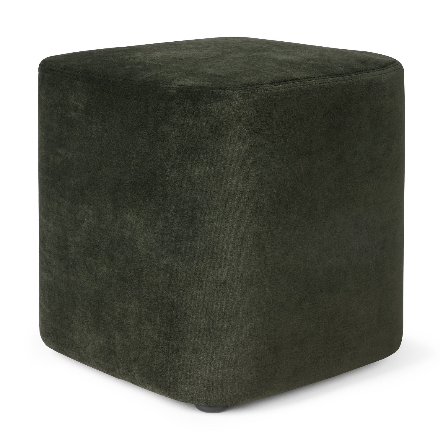 Grüner Cube Pouf Sitzhocker mit Stoffbezug von Ethnicraft, ideal als Fußhocker oder Sitzgelegenheit.