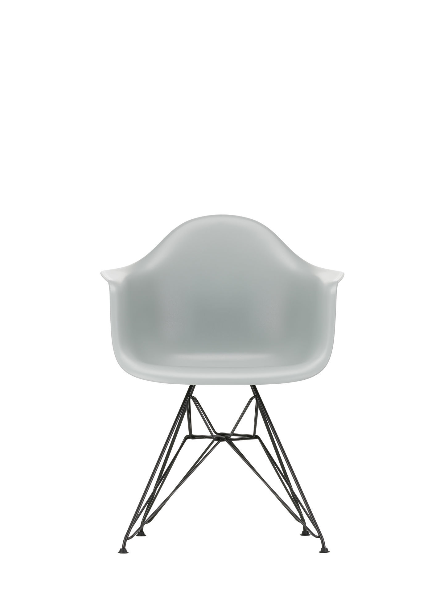 Eames Plastic Arm Chair DAR Stuhl Vitra Verchromt - Tiefschwarz