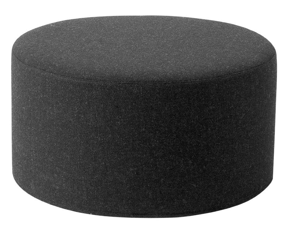 Schwarzer, runder Hocker "Drums" von Softline, geeignet als Sitzhocker oder Beistelltisch.
