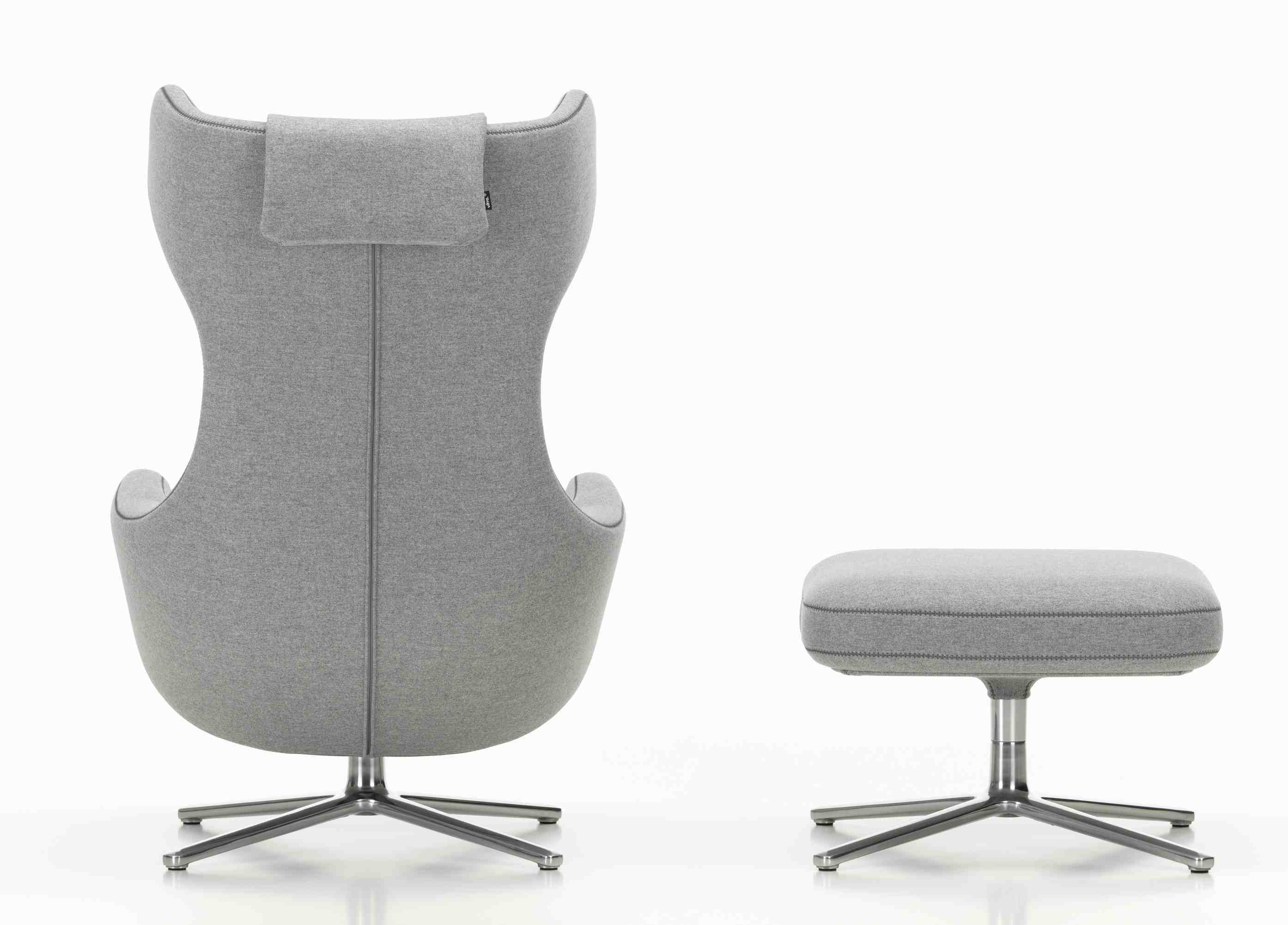 Grand Repos Sessel  + Ottoman Vitra Poliert  Cosy Kieselstein