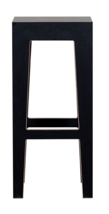 Schwarzer HUGO Barhocker mit minimalistischem Design, ideal für Küche oder Bar. Hochwertiger Hocker.