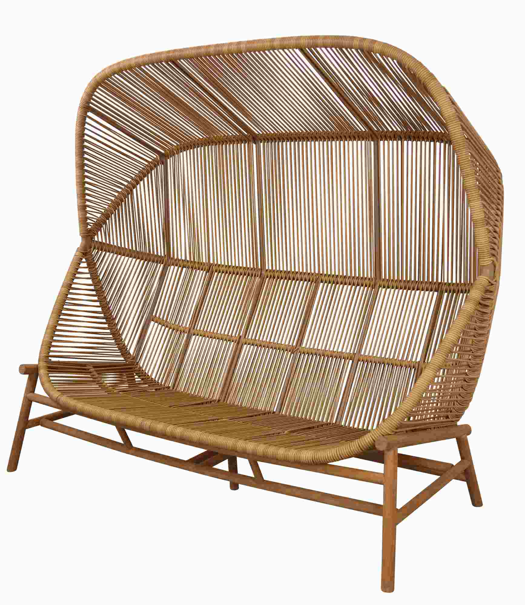 Hive 2-Sitzer Sofa von Cane-Line: Outdoor-Sofa aus Rattan mit Überdachung für Garten und Terrasse.