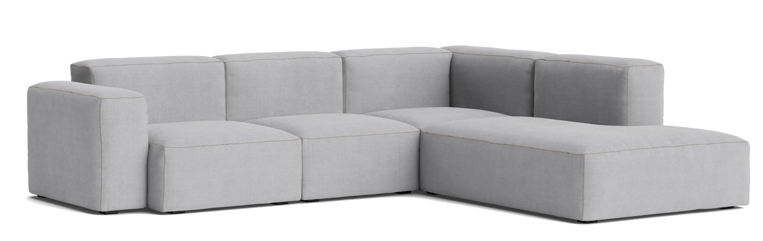 Mags Soft Sofa Corner Combination 2 low Armrest rechts Hay Stoff Linara 443 mit Beige Naht