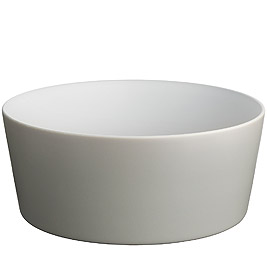 Helle, runde Alessi Salatschüssel "Tonale" in Grau und Weiß für Küche und Tisch.