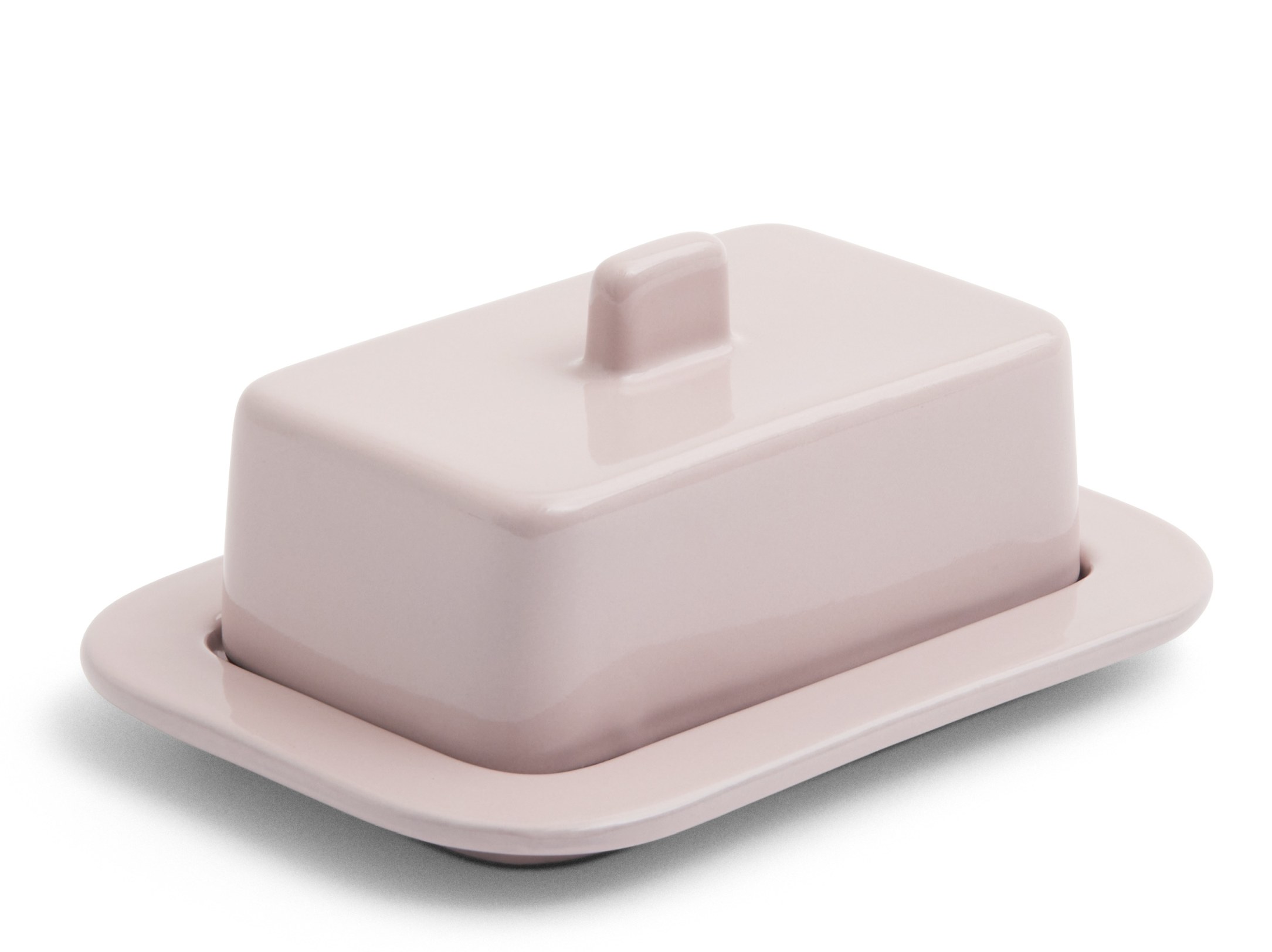 Rosa Butterdose von Hay, Keramik Butterbehälter mit Deckel, Küchenaccessoires.