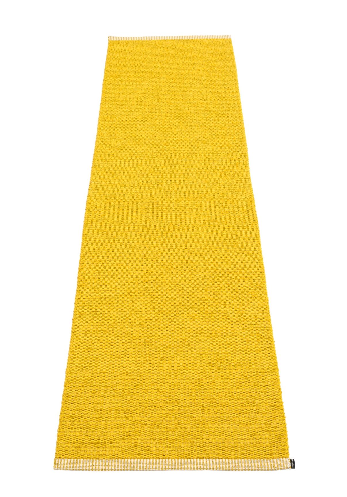 Pappelina Teppich Mono in Senfgelb, Kunststoffteppich für Innen und Außen, 60x250 cm.