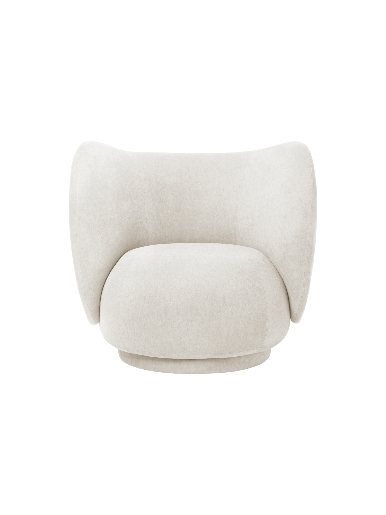 Weißer Rico Lounge Chair Sessel von Ferm Living, moderner Polstersessel für Wohnzimmer und Lounge.