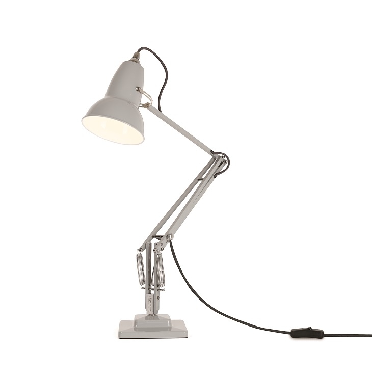 Anglepoise Original 1227 Tischleuchte in Taubengrau: Verstellbare Schreibtischlampe für Büro und Zuhause.