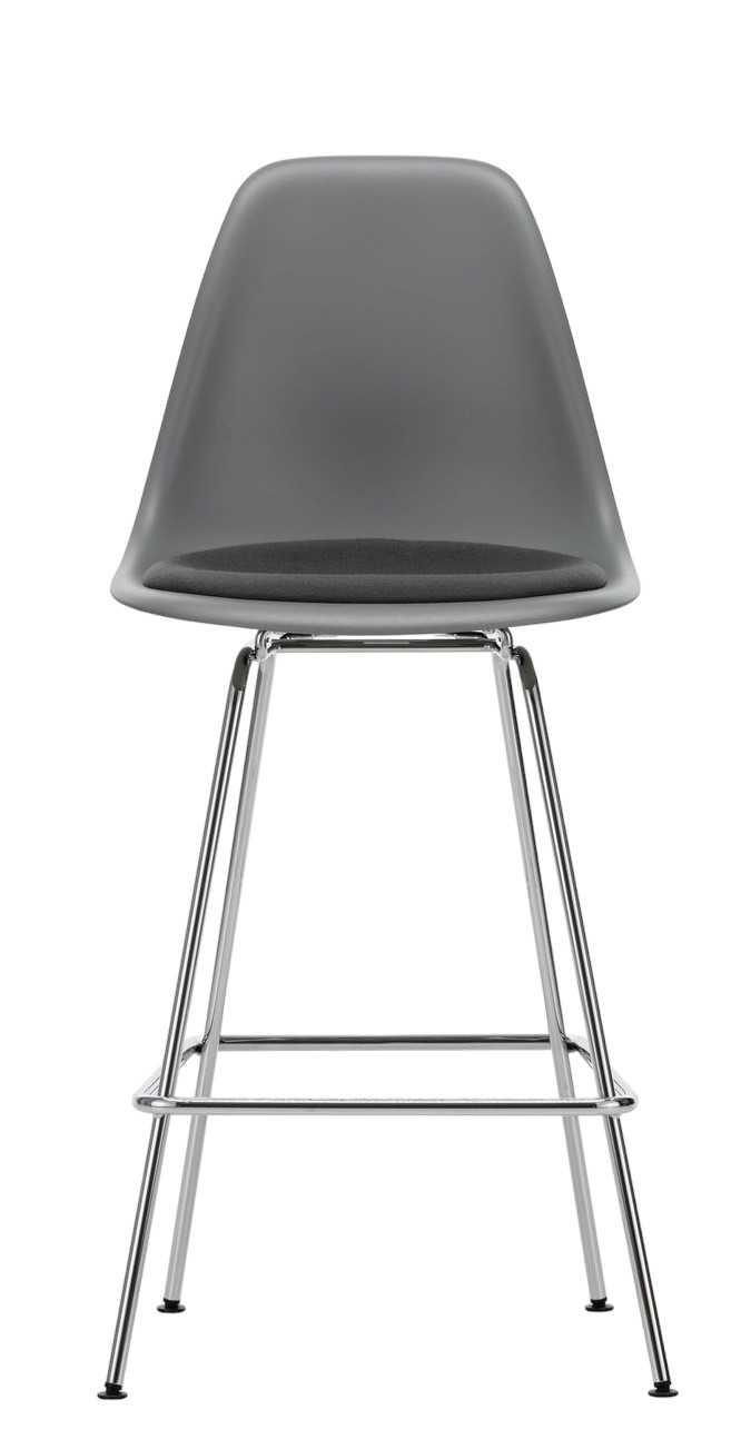 Eames Plastic Bar Stool Barhocker Medium mit Sitzpolster Vitra