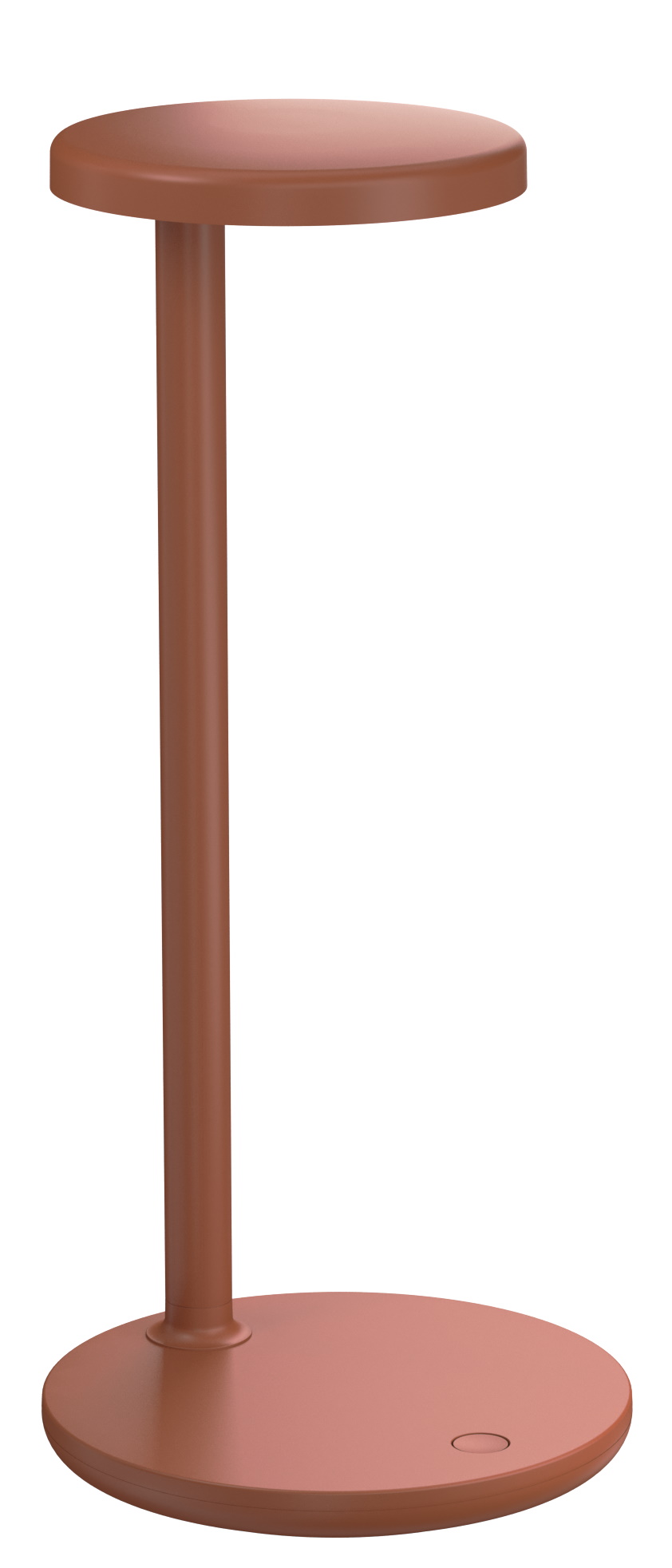 Nahaufnahme der modernen, braunen Oblique Tischleuchte von Flos, ein Einzelstück.