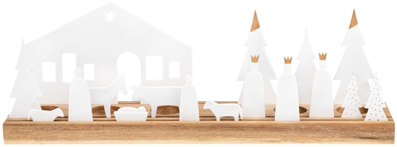 Living Xmas Lichtobjekt Krippe Räder 