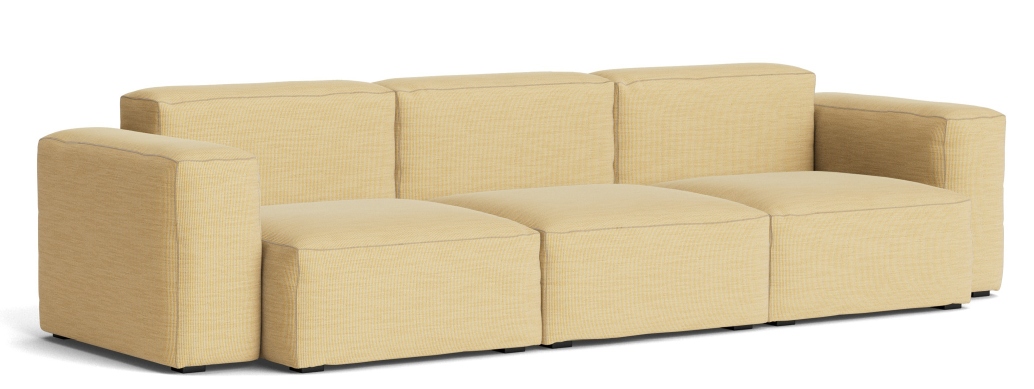 Mags Soft Sofa Low armrest 3-Sitzer Combination 1 Hay Stoff Yuma 833 mit Beige Naht