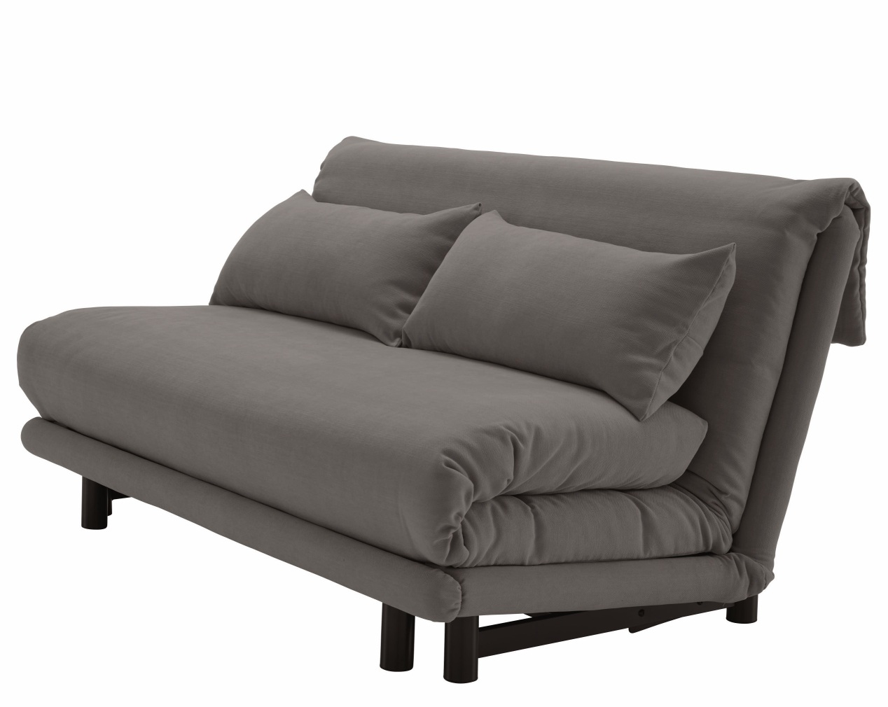 Anthrazitfarbenes Multy Schlafsofa mit Keilkissen von ligne roset, 3-Sitzer, modernes Design für Wohnzimmer.