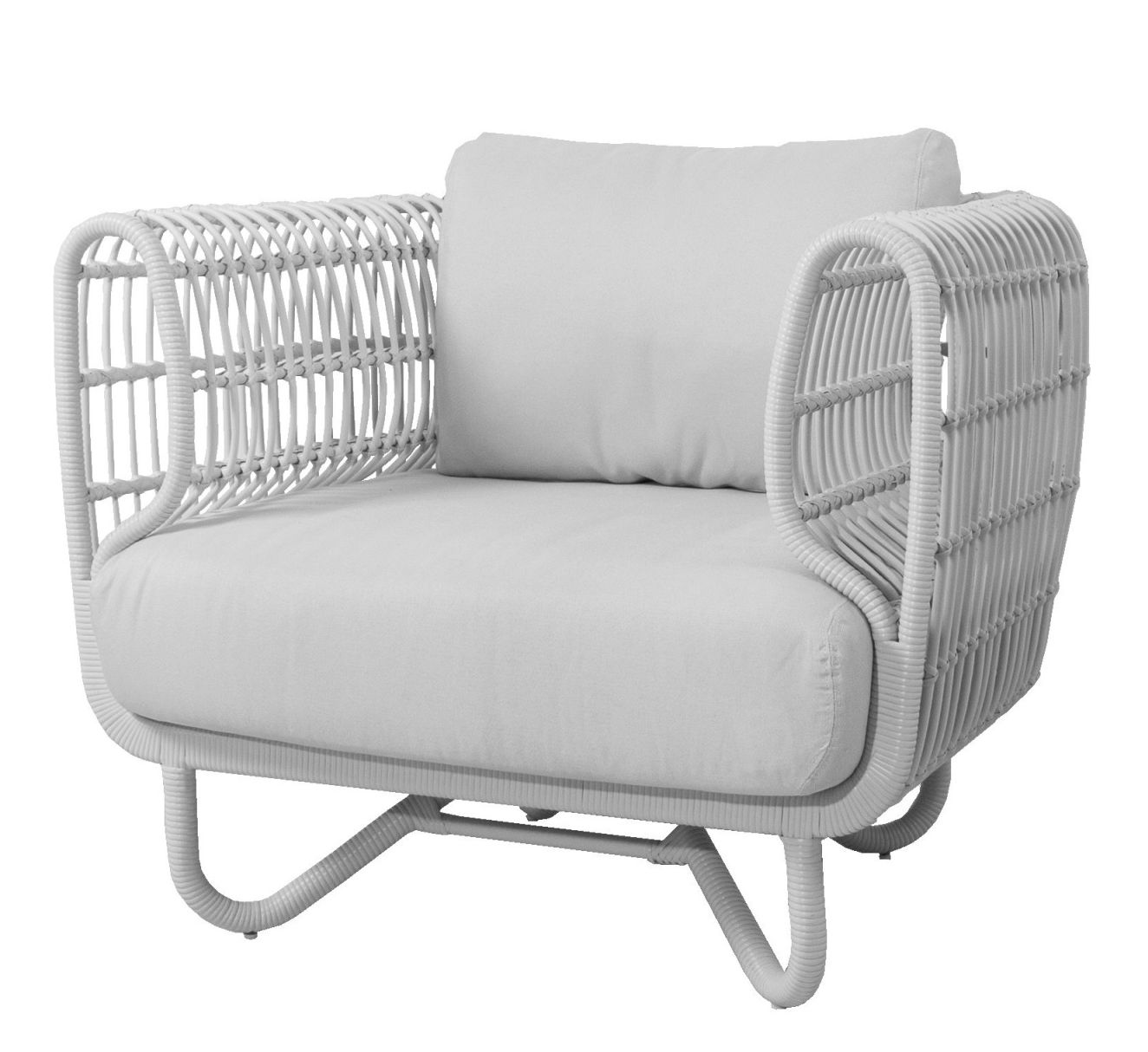 Nest Outdoor Loungesessel mit Kissen Cane-Line Gestell Weiß / Kissen weiß