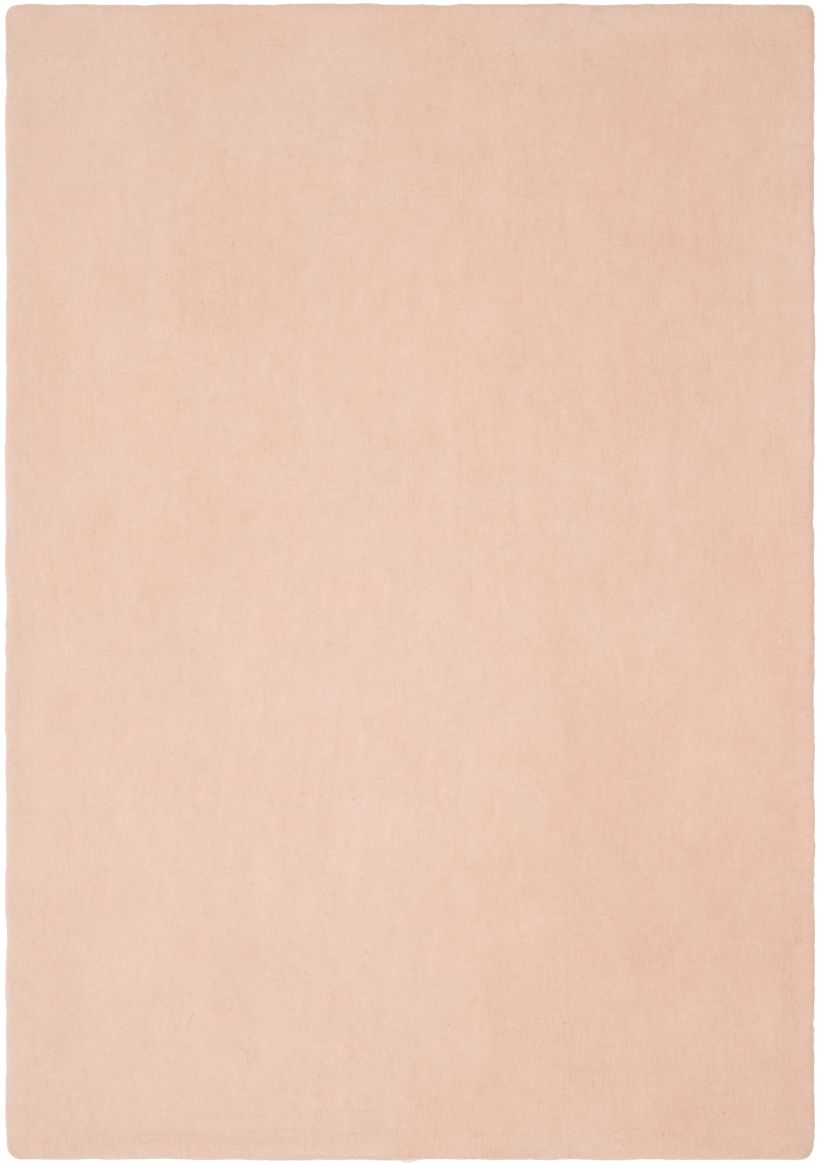 Rechteckiger, rosa Filzteppich (160x230 cm) von myfelt, Modell Merle. Hochwertiger Wollteppich für Wohnzimmer und Schlafzimmer.