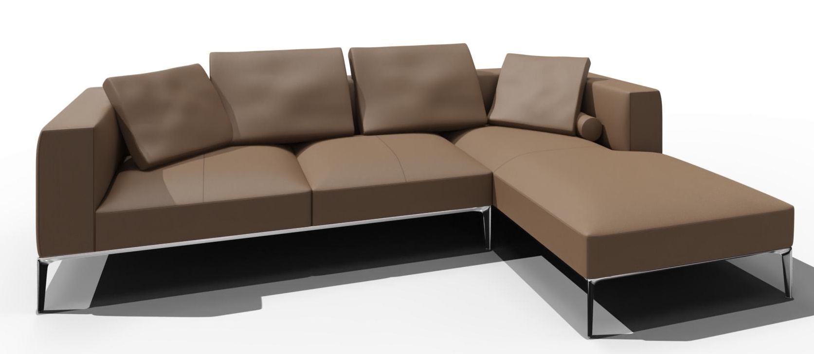 Jaan Living 3 Sitzer Sofa mit 2 Rückenkissen, 2 Komfortkissen & 2 Komfortrollen Kombi A21 Walter Knoll Leder Elen Khaki