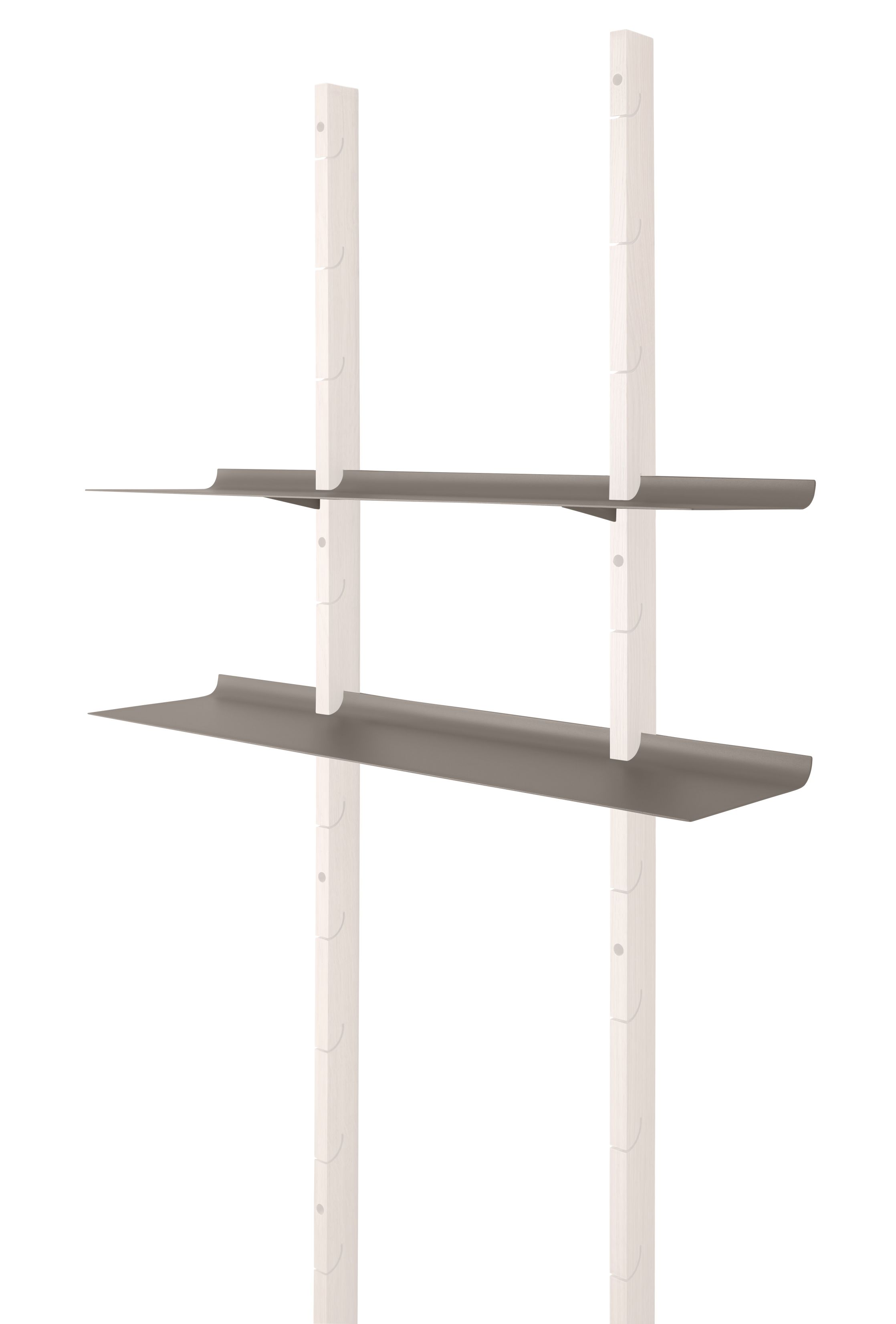 Smile Regal Einlegeböden 2er Set von Eva Solo: Graue Regalböden mit weißen Halterungen für Wandmontage.