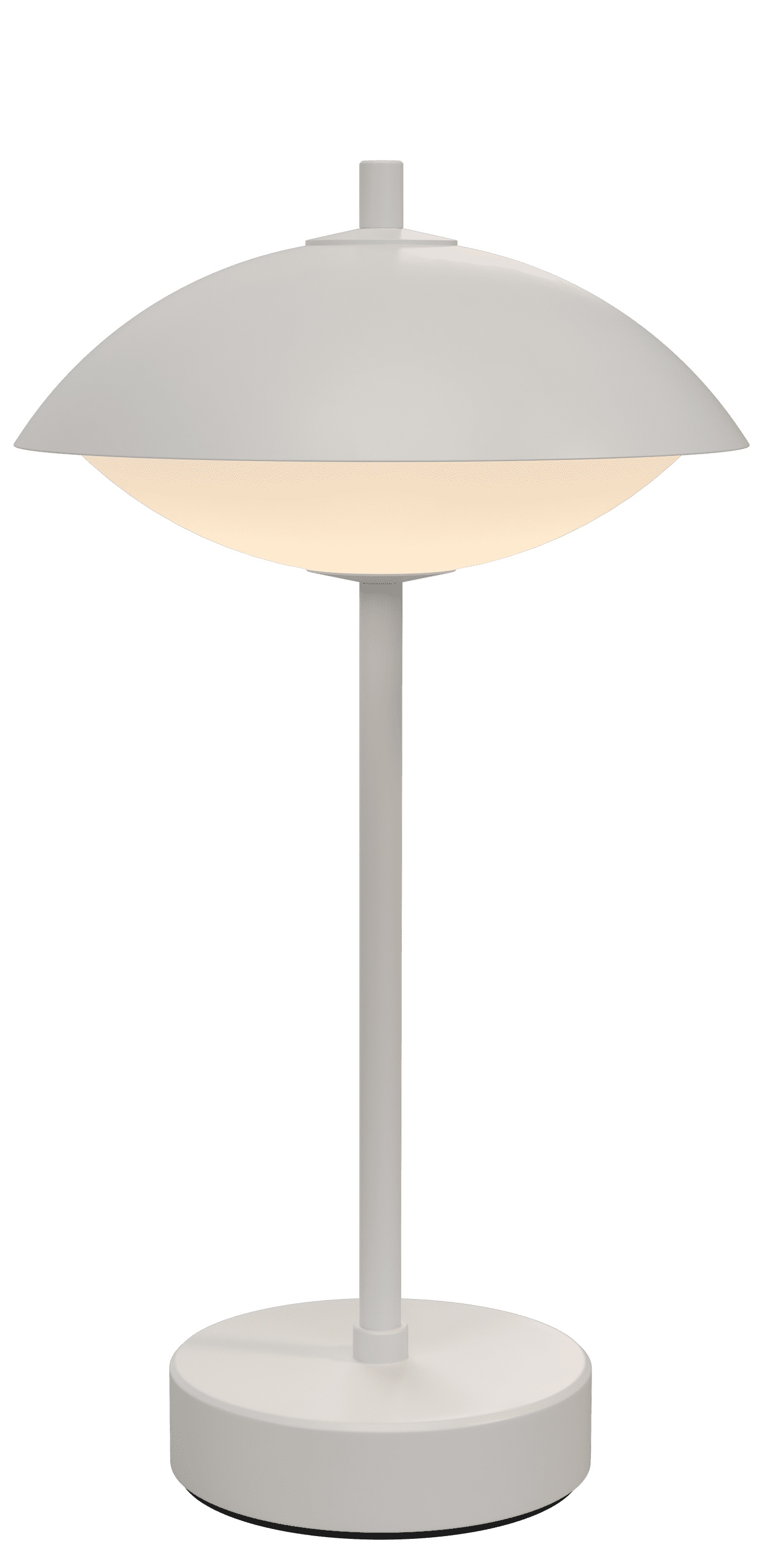 Weiße Clam Tischleuchte von Fritz Hansen, eine moderne Akkuleuchte für den Innenbereich.