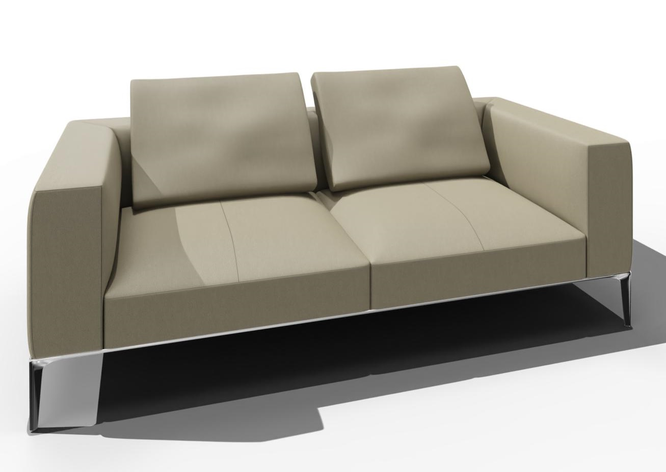Jaan Living 2,5 Sitzer Sofa mit 2 Rückenkissen Vorzugskombination Walter Knoll Leder Safari Mineral