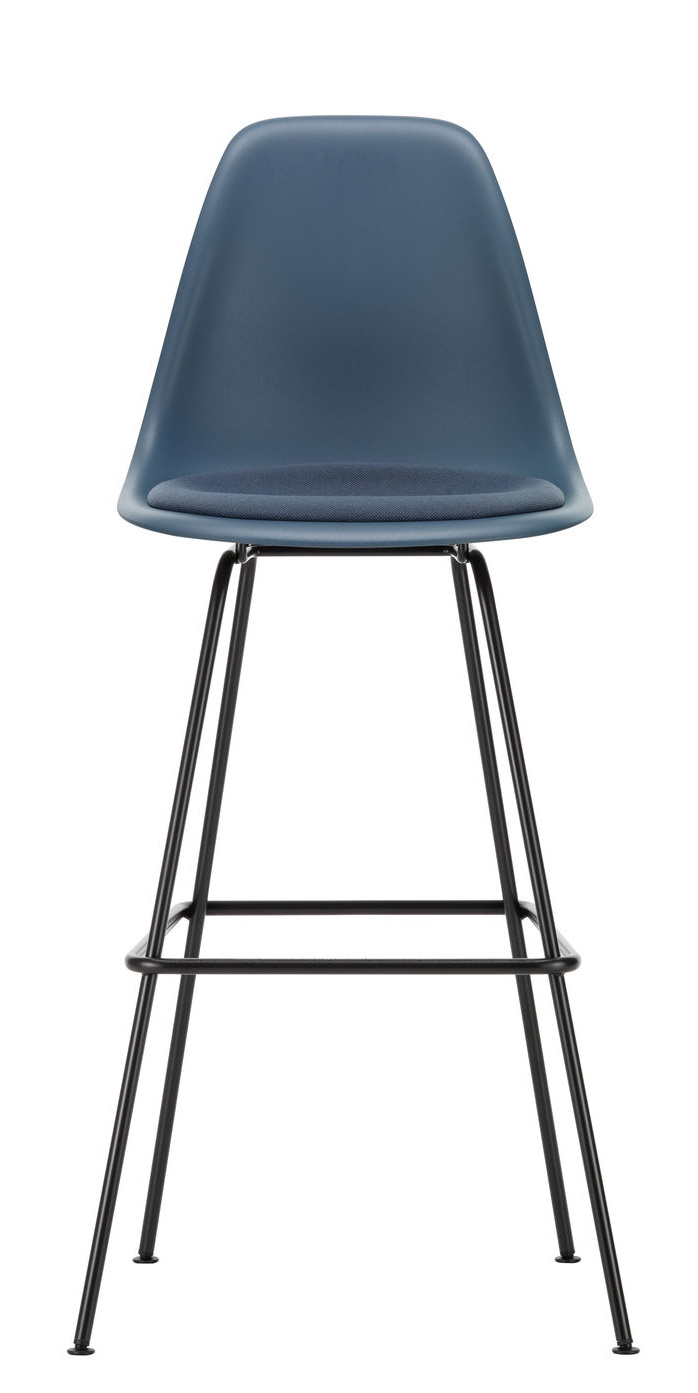 Eames Plastic Bar Stool Barhocker High mit Sitzpolster Vitra