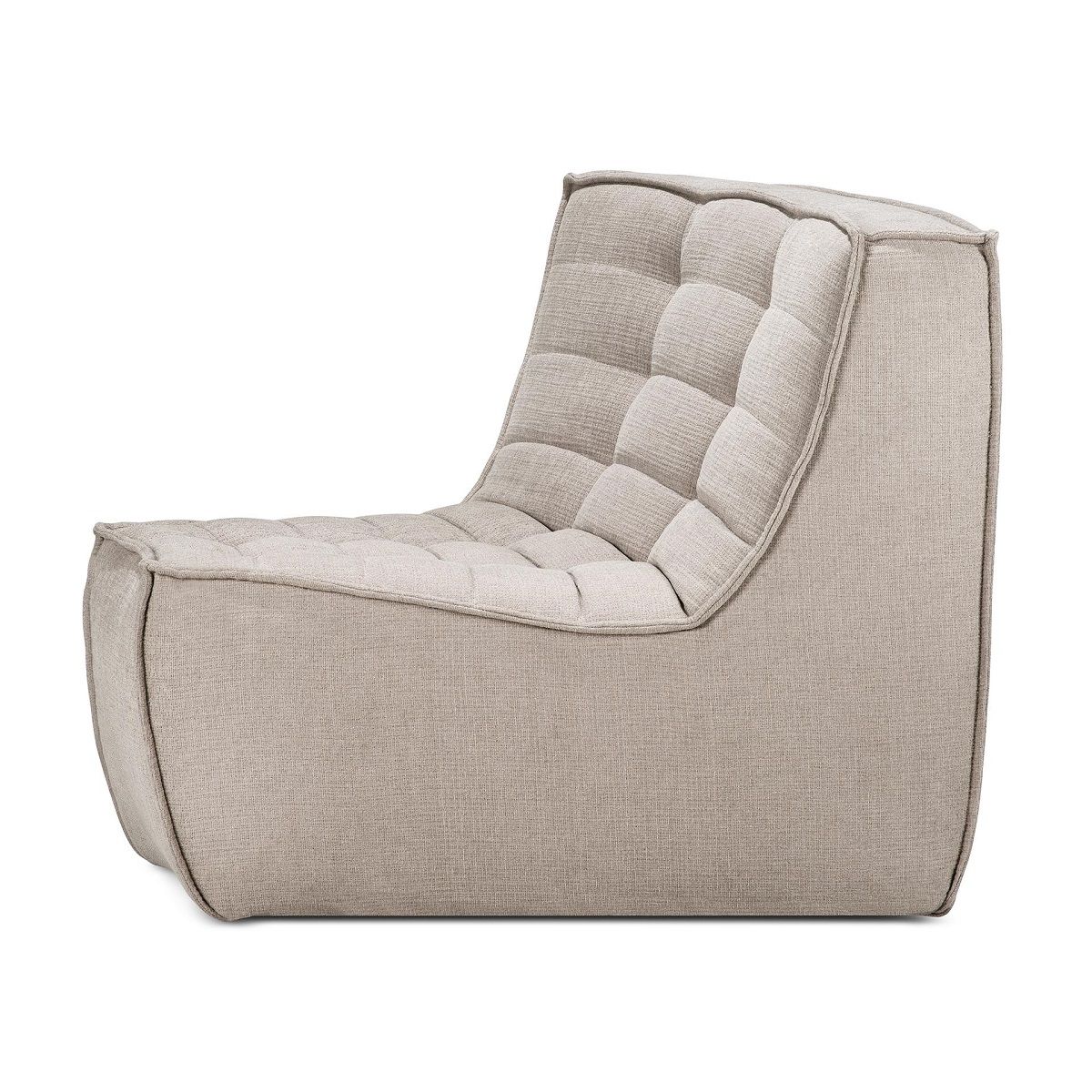 Beiger N701 Modulsofa Eckteil von Ethnicraft mit gesteppter Rückenlehne, modernes Design für Wohnzimmer.