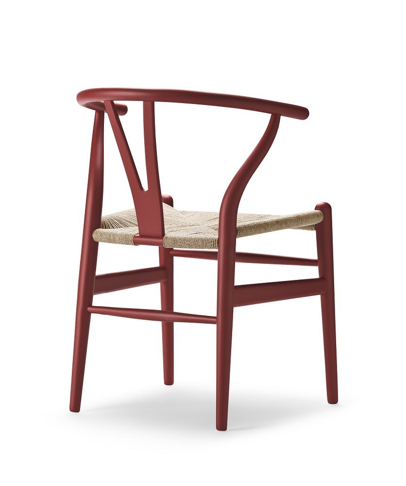 CH24 Wishbone Chair Stuhl in Falu Rot von Carl Hansen & Søn mit Papierkordel.