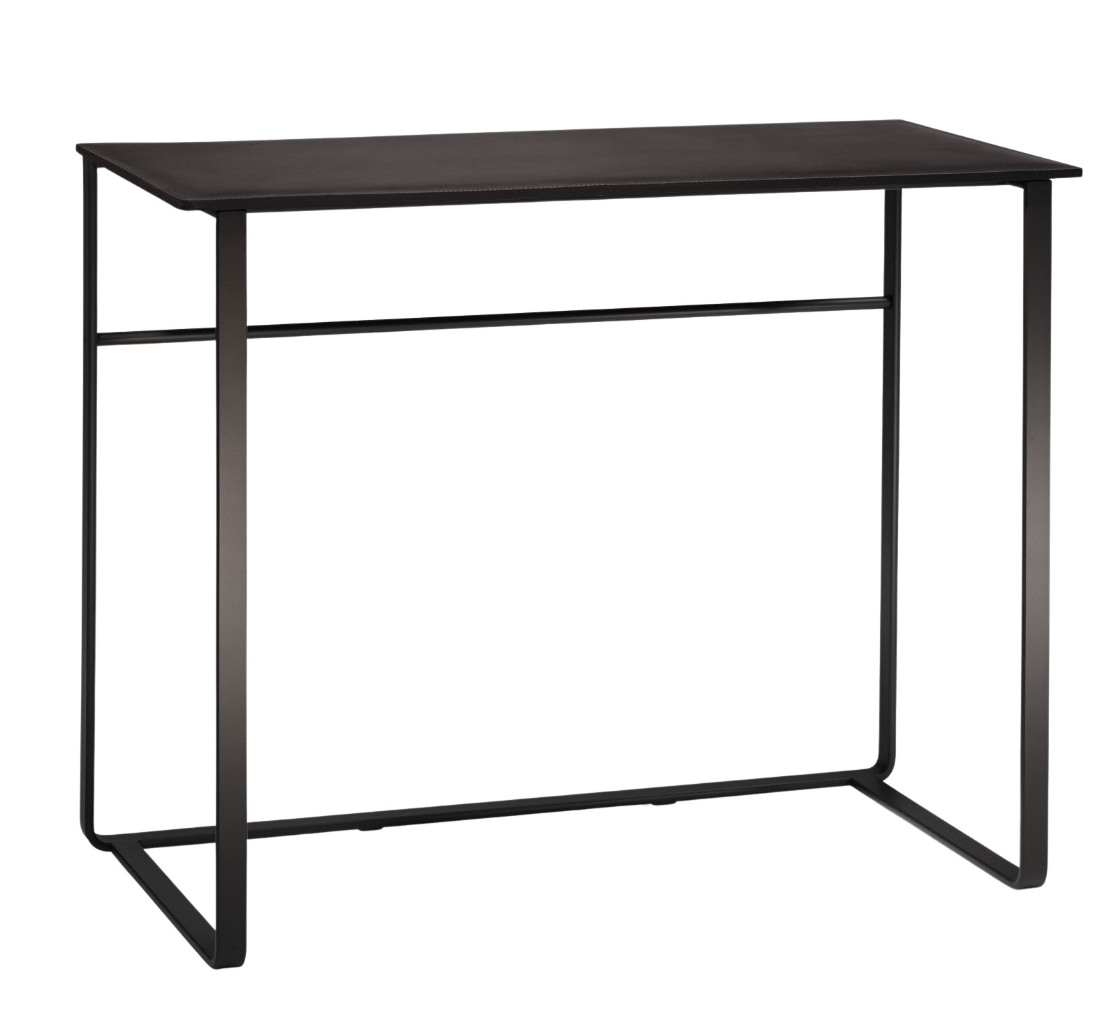 Schwarze 810 Yuuto Konsole von Walter Knoll mit minimalistischem Design und rechteckiger Tischplatte.