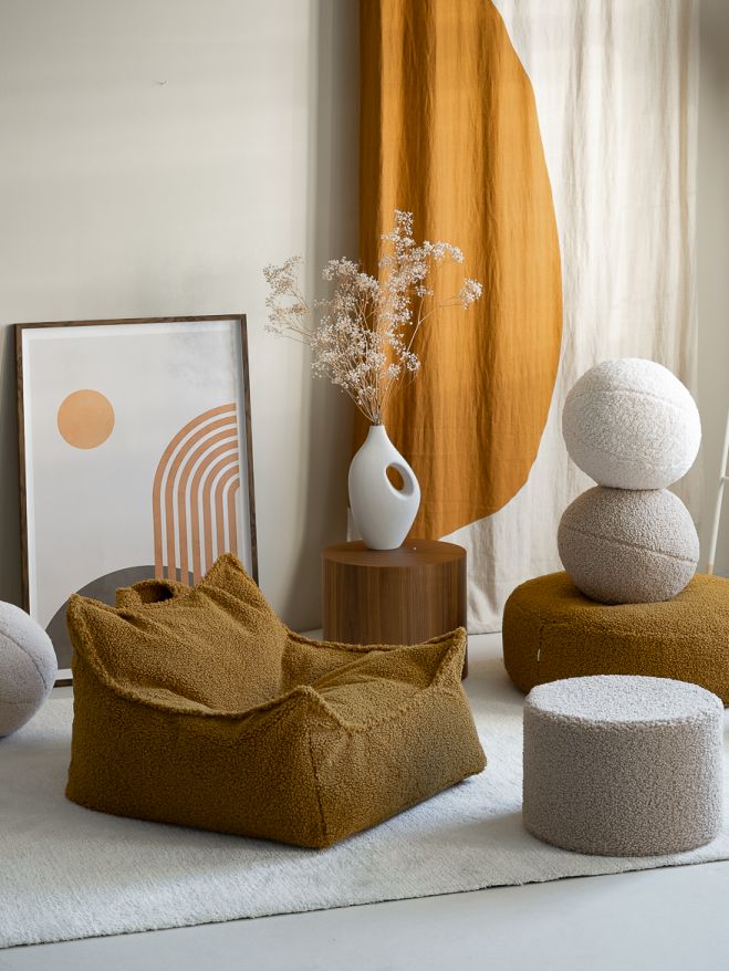 Kindersitzsack Sessel Teddystoff Ahorn Wigiwama