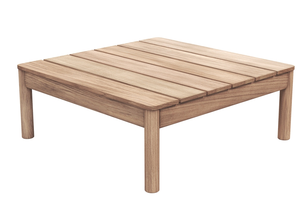 Tradition Lounge Tisch von Skagerak by Fritz Hansen, quadratischer Couchtisch aus Teakholz für den Garten.
