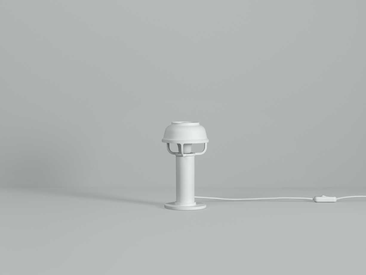 Weiße Kori Table Light Tischleuchte von Artek, moderne Beleuchtung für Wohnzimmer und Schlafzimmer.