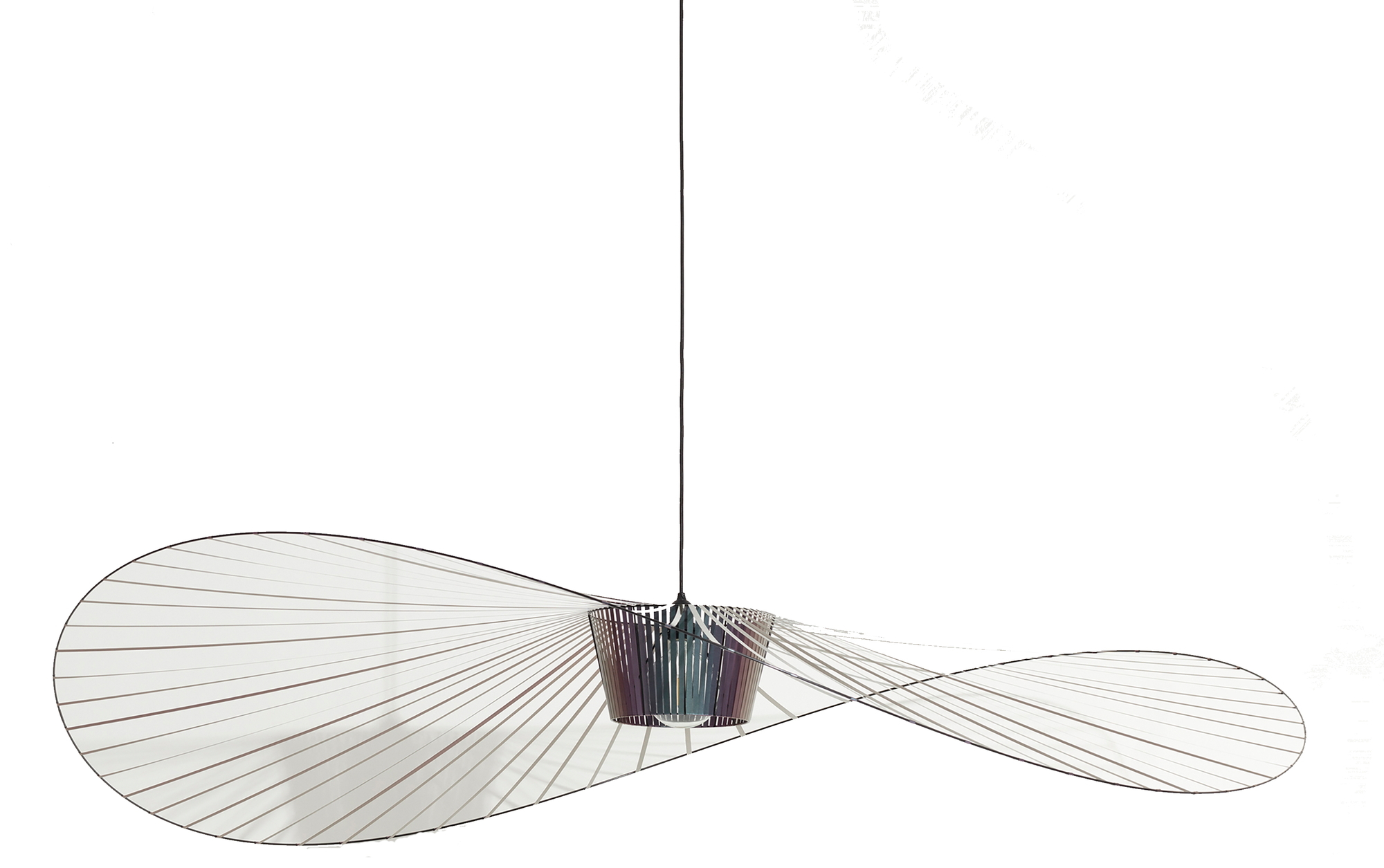 Vertigo Pendelleuchte von Petite Friture, große Hängelampe mit grafischem Schirm und filigranem Design.