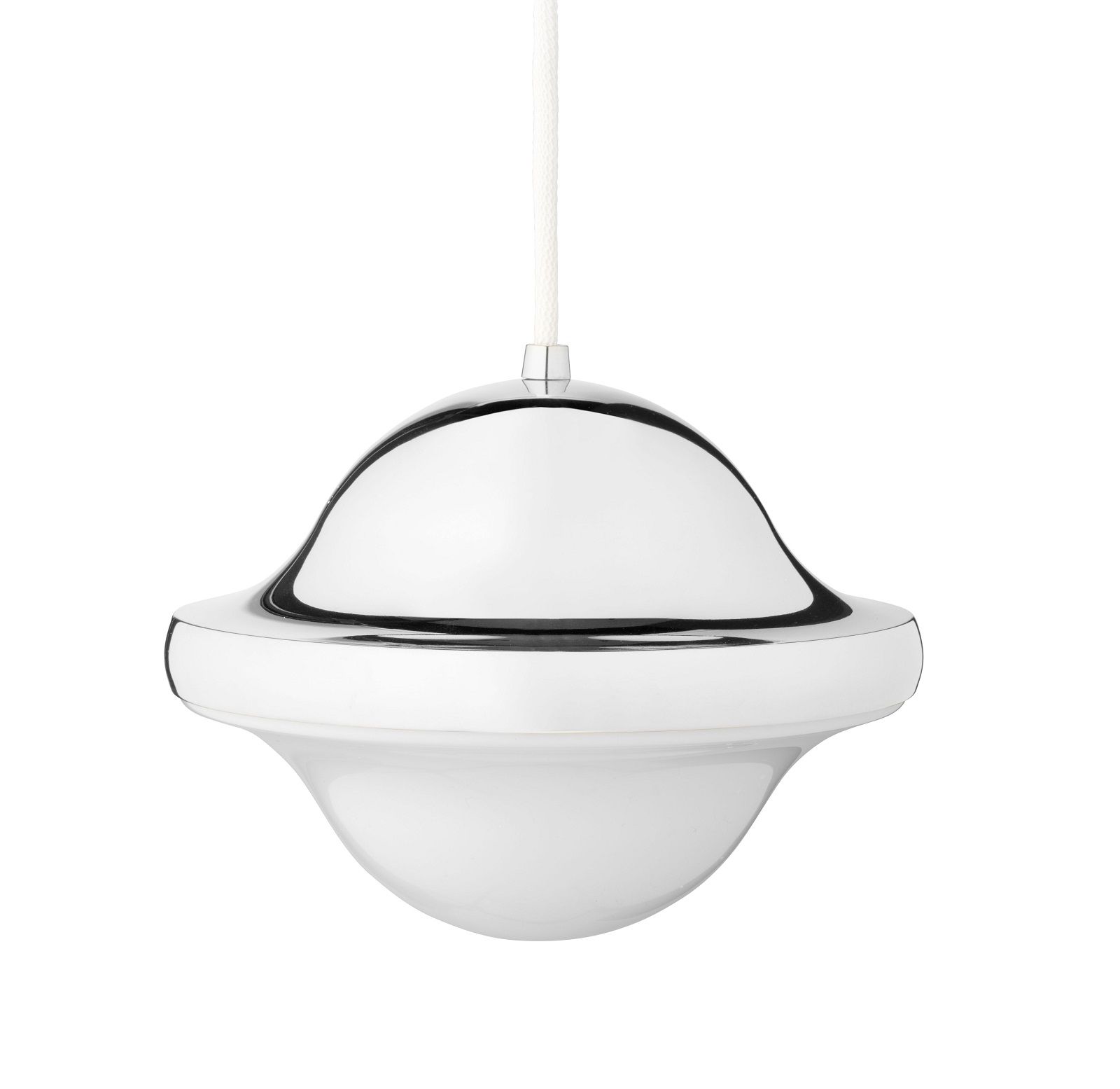 HK20 Bubi Pendelleuchte von Carl Hansen & Søn, moderne Hängelampe in Chrom-Optik.