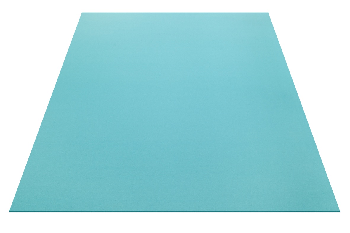 Rechteckiger, helltürkiser Hey Sign Teppich aus Filz, schlicht und modern für Wohnzimmer und Schlafzimmer.