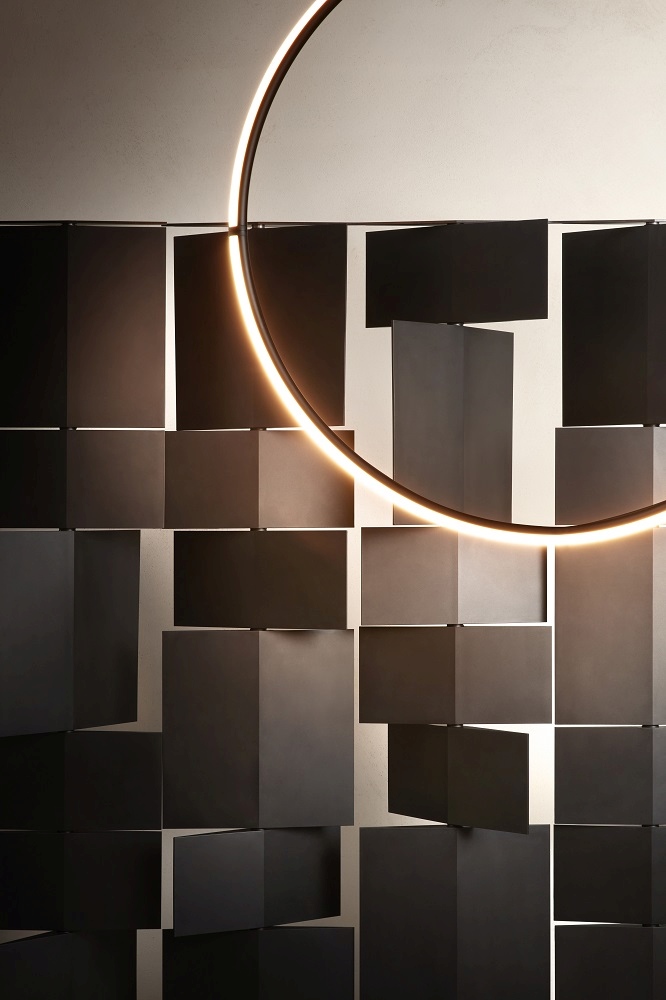 Divide It Raumteiler mit Beleuchtung: Modernes modulares Trennwandsystem für flexible Raumgestaltung.