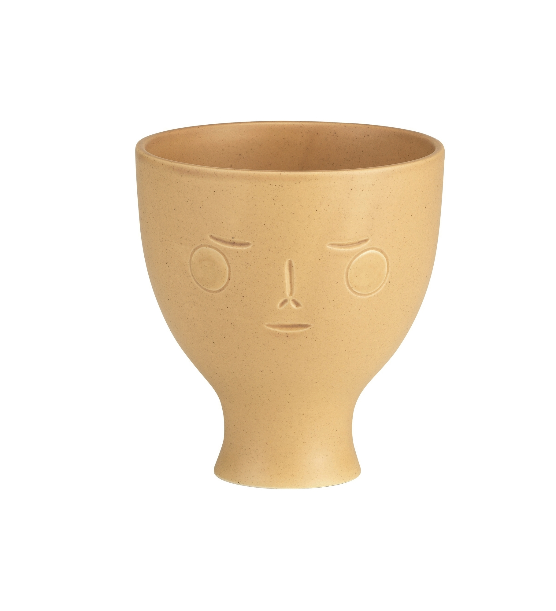 Artek Midsummer Dream Vase, beige Keramik mit Gesicht, moderne Blumenvase für Wohnaccessoires.