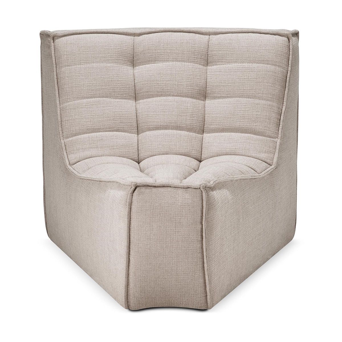 N701 Modulsofa Ecke von Ethnicraft, beige Stoffbezug, modernes Ecksofa-Element für Wohnzimmer.